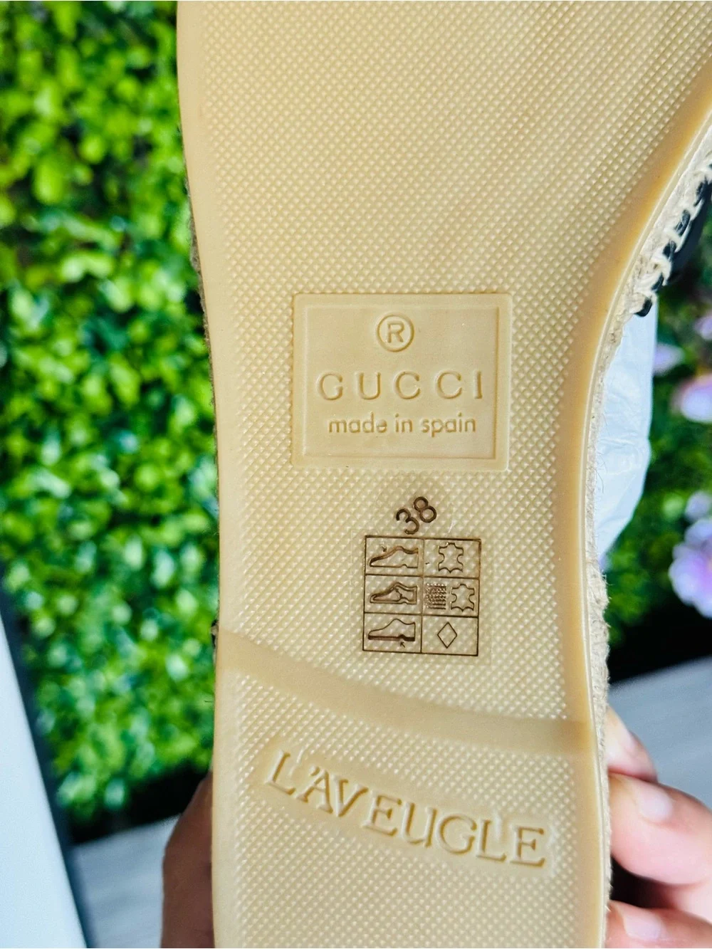 New Gucci Marmont black leather flat espadrille ballerina style size 38